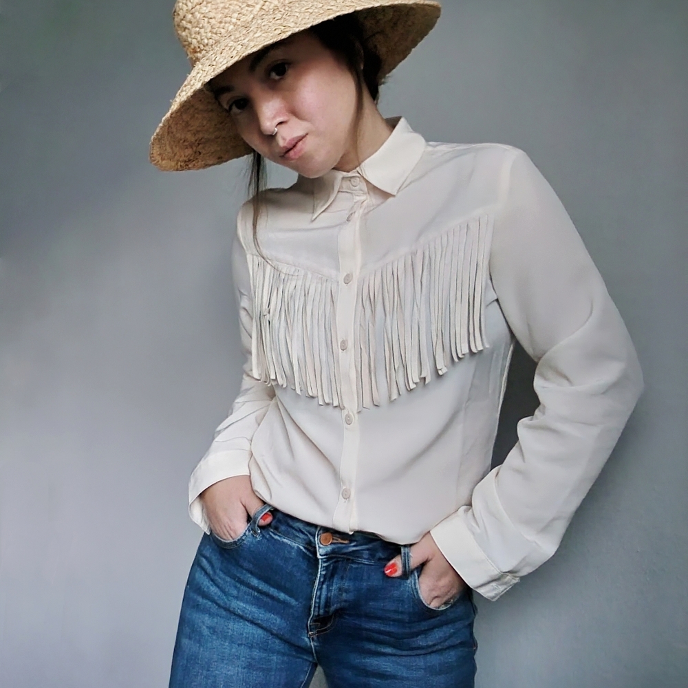 Vintage fringe cowgirl blouse